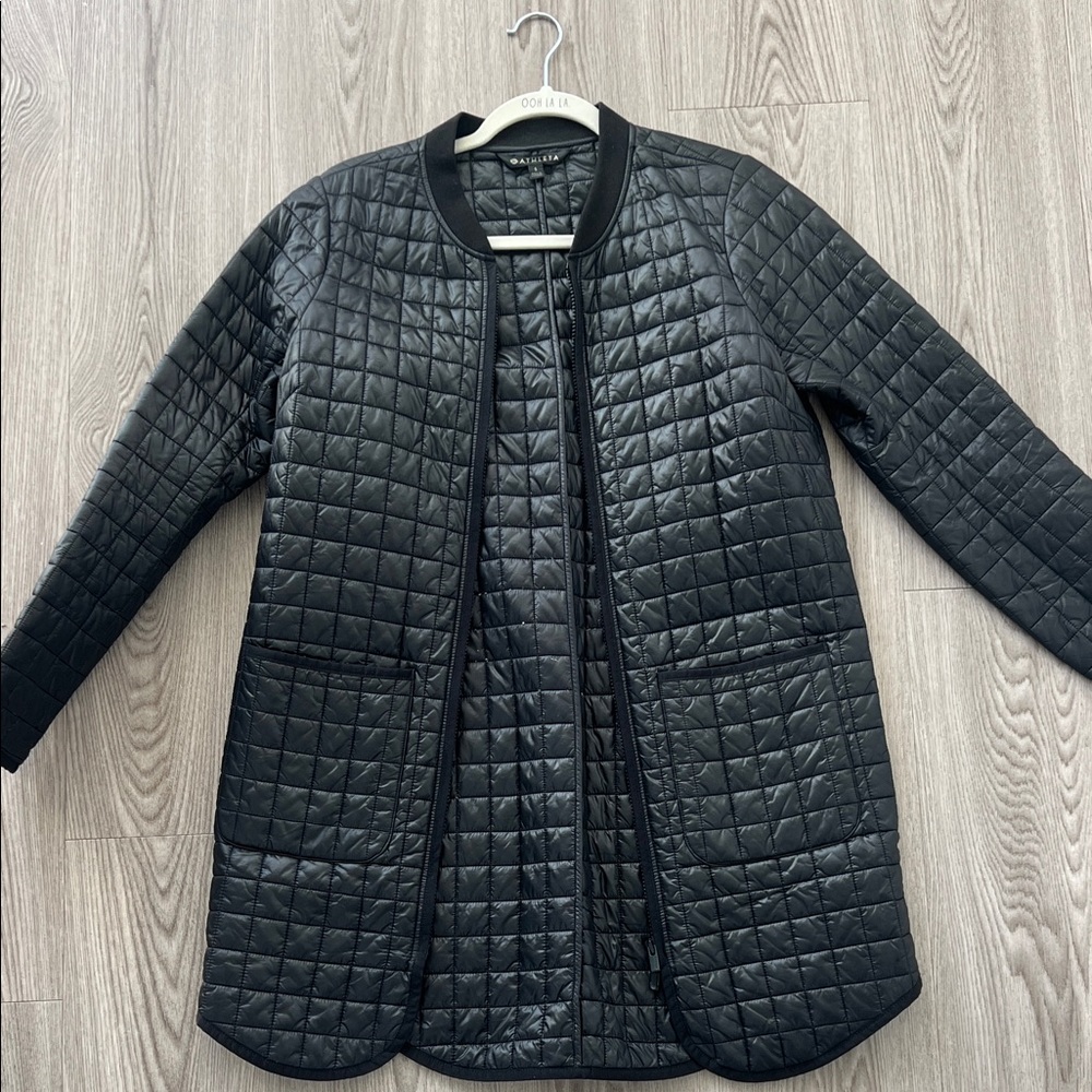 Athleta Black Quilted Puffer Jacket